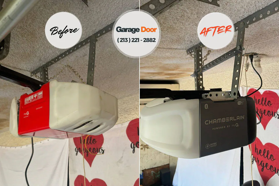 Before and after: garage door repair Gladstone, MO